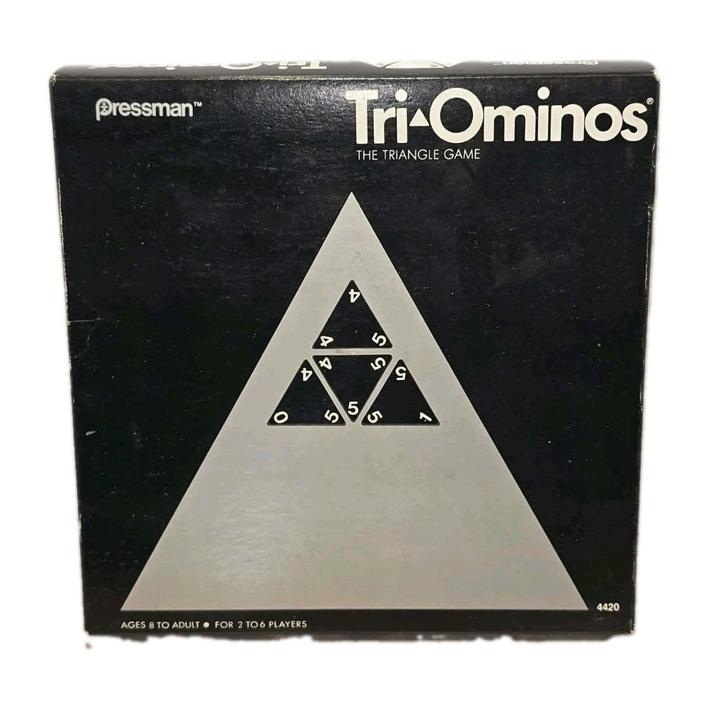 Pressman Vintage 1968 Tri-Ominos No. 4420 Triangle Strategy Board Game w/ Box